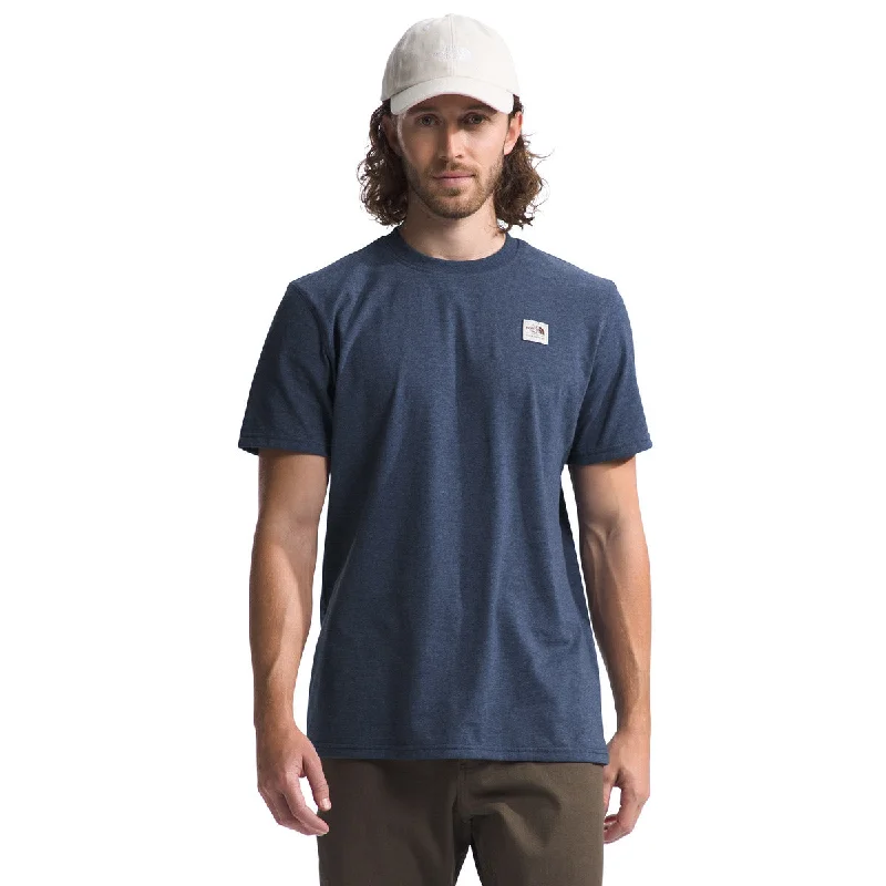 Men Short Sleeve Shirts with Color - Blocked Sections for a Fashion - Forward StatementMen's S/S Heritage Patch Heathered Tee