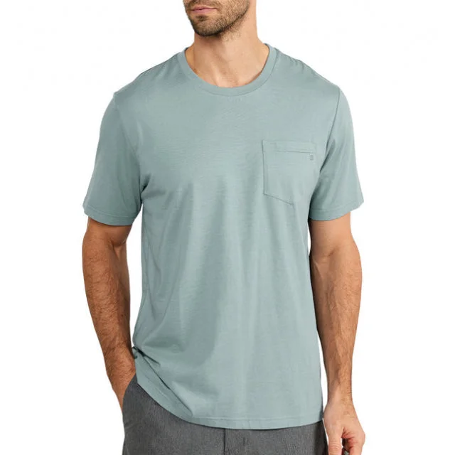 Men Short Sleeve Shirts with Roll - Up Sleeves for an Adjustable and Relaxed LookMen's Bamboo Heritage Pocket Tee