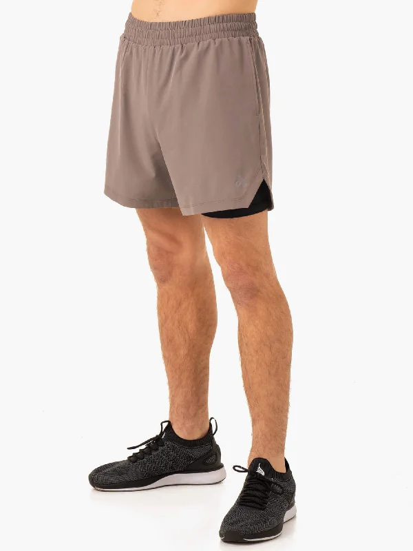 Men's Mesh - Lined Sports Shorts in White for Breathability during Basketball GamesPursuit 2 In 1 Training Shorts - Taupe