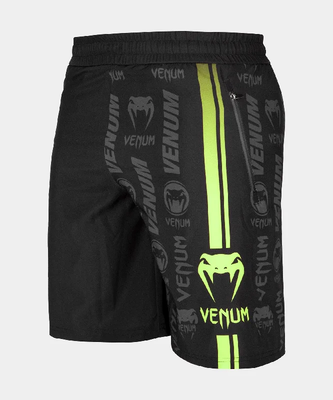 Men's Split - Hem Sports Shorts in Yellow for a Stylish Look during Tennis MatchesVenum Logos Training Shorts - Black/Neo Yellow