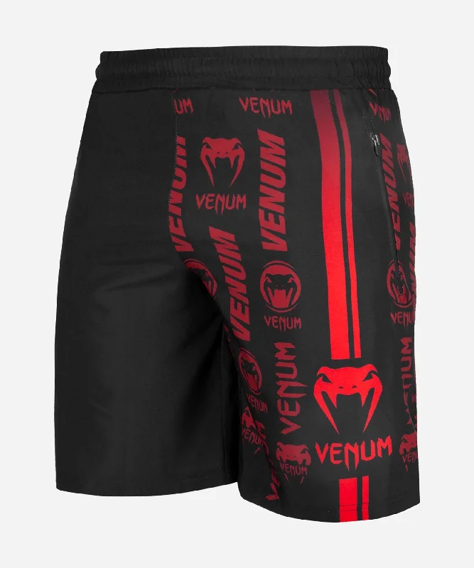 Men's Zipper - Pocket Sports Shorts in Brown for Secure Storage during Trail RunningVenum Logos Training Shorts - Black/Red