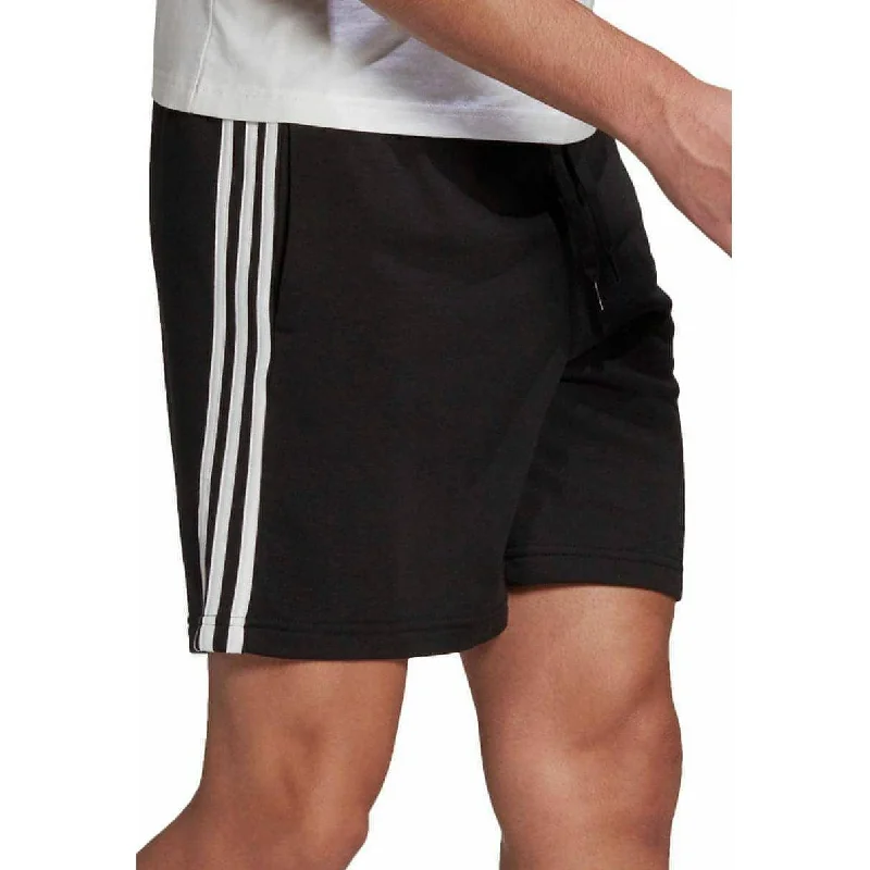 Men's moisture - wicking performance shorts for sweaty outdoor activitiesadidas Essentials French Terry 3 Stripes Mens Shorts - Black