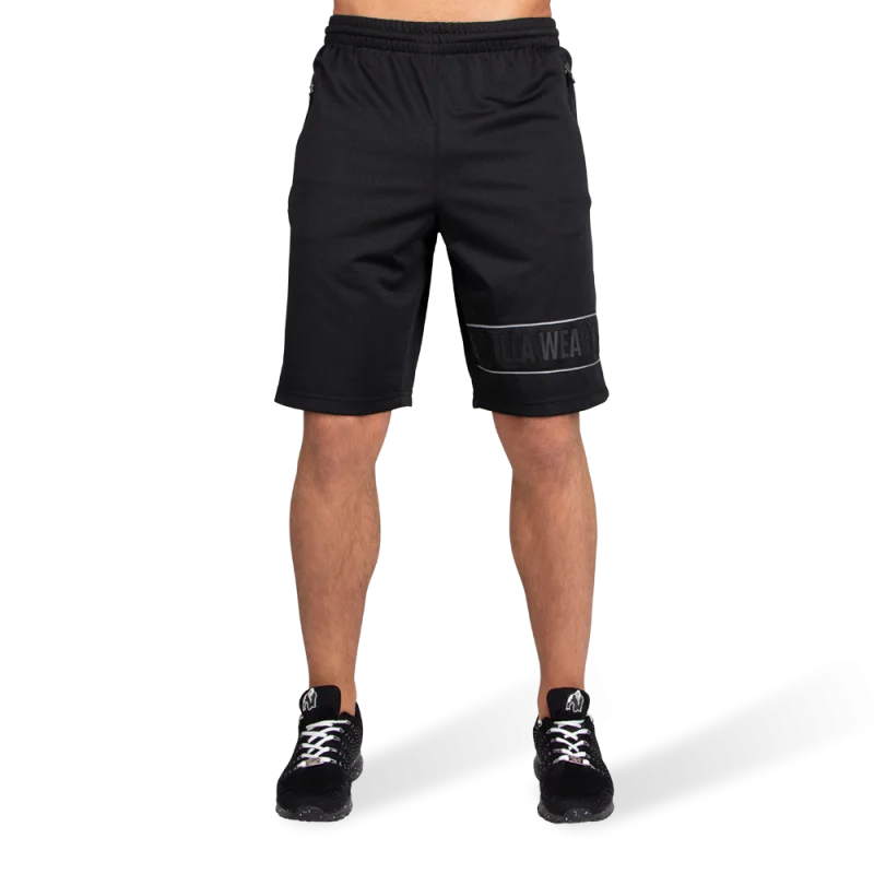 Men's side - stripe track shorts for a sporty running lookBRANSON SHORTS - BLACK/GRAY