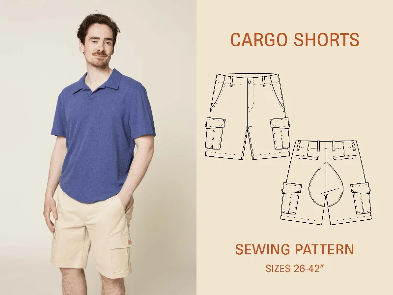 Men's adjustable - length convertible shorts for versatile useCargo Shorts sewing pattern