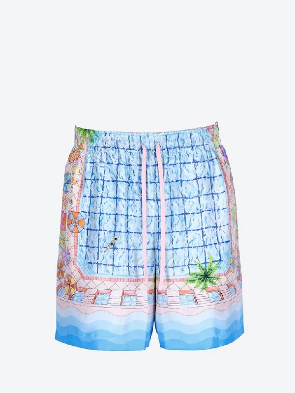 Men's pastel - colored cotton shorts for a spring - friendly outfitSilk twill shorts