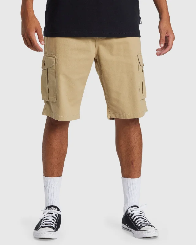 Men's zip - pocket canvas shorts for added functionality during travelMens Crucial Battle Cargo Cargo Walk Shorts