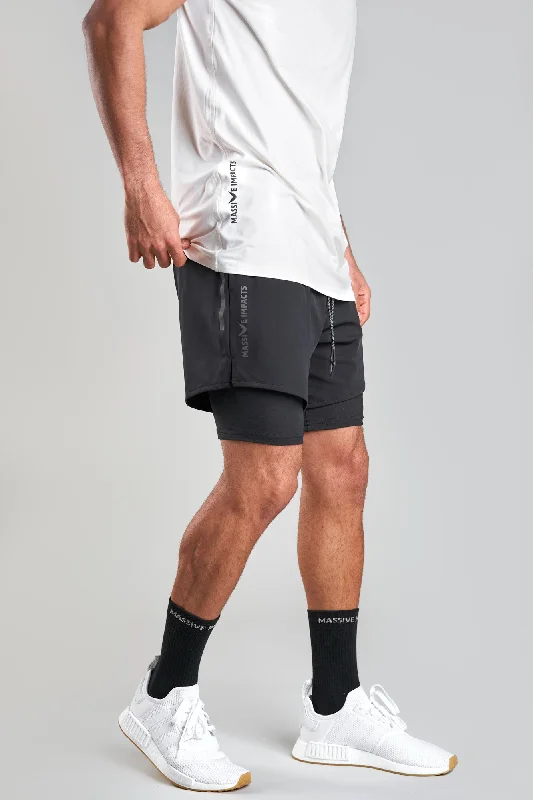 Men's floral print silk blend shorts for a unique night - out lookJ011MI Recycled Nylon 2in1 Sporty Shorts