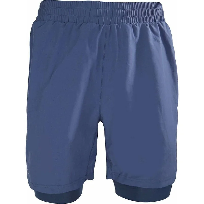 Men's pastel - colored cotton shorts for a spring - friendly outfitMore Mile Core 2 In 1 Mens Running Shorts - Blue