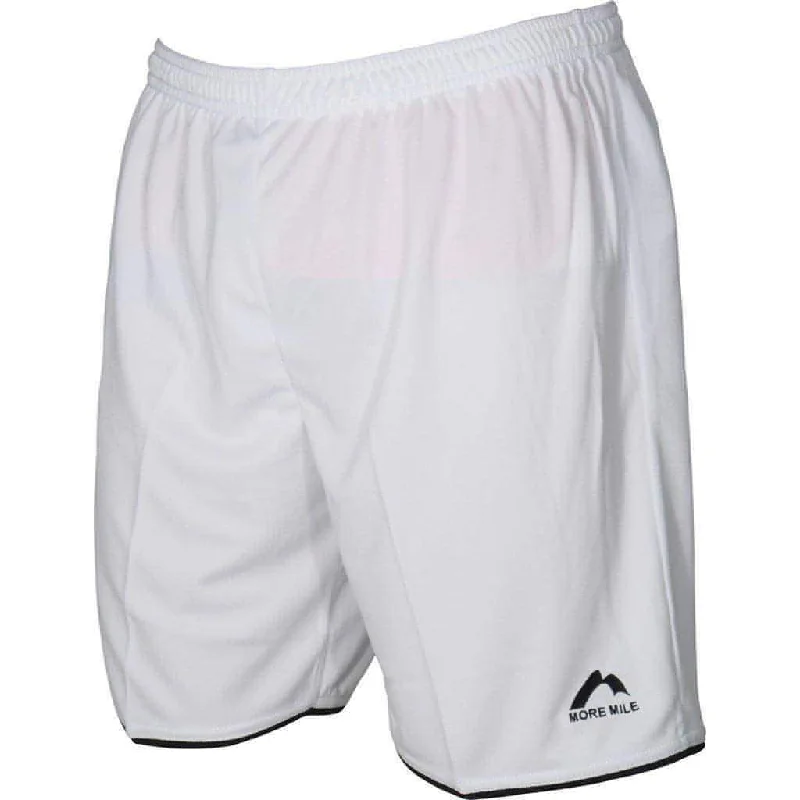 Men's flat - front chino shorts for semi - formal summer eventsMore Mile Premier Mens Football Shorts - White