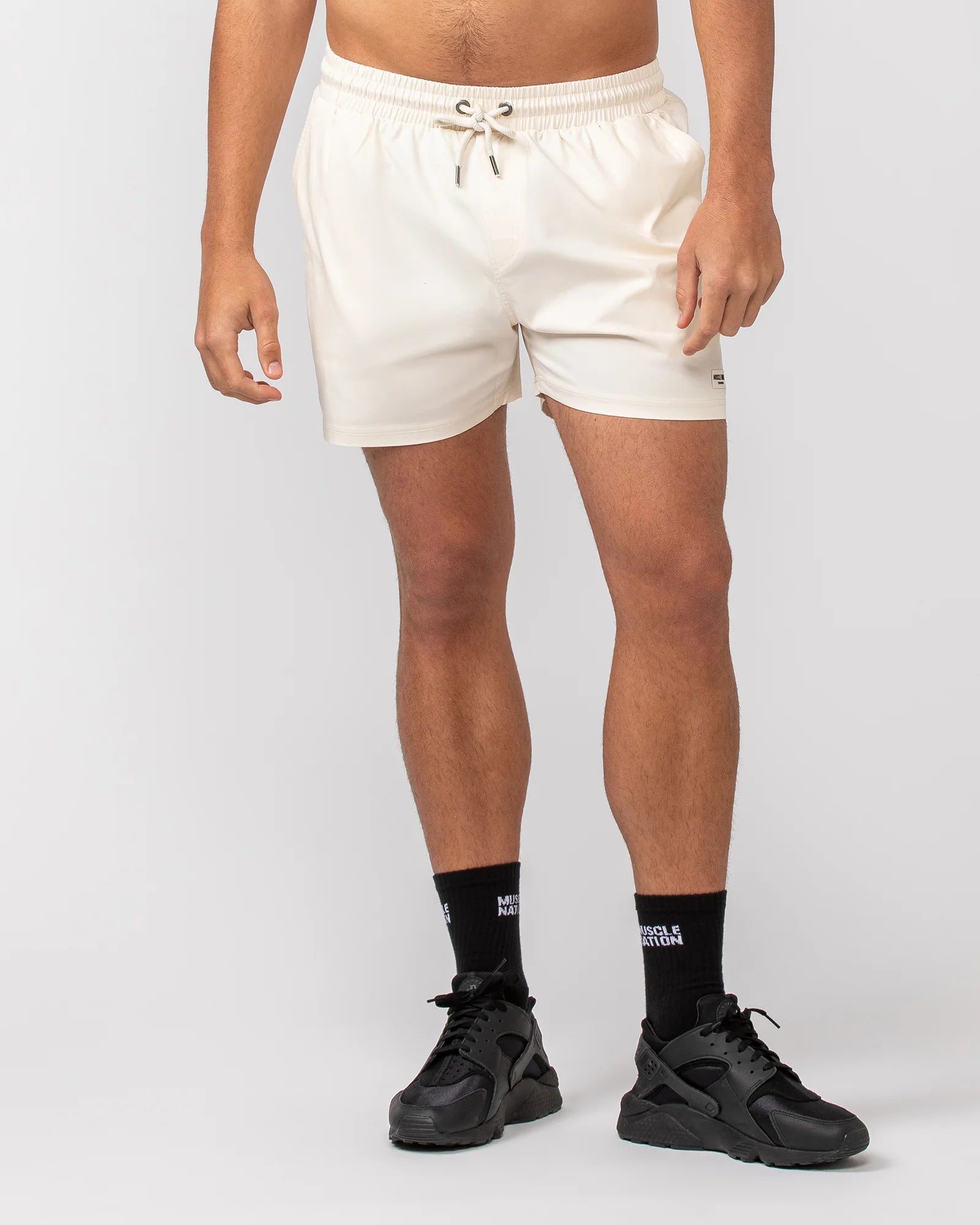 Men's wide - leg linen blend shorts for a relaxed beachside vibeMuscle Nation | Daily 4" Shorts - Travertine