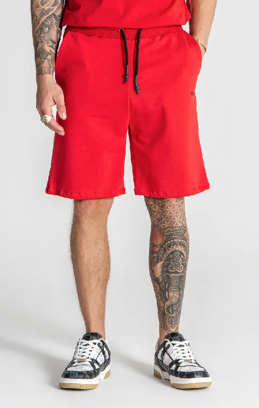 Men's ripped denim shorts for a trendy streetwear aestheticRed Easy Shorts