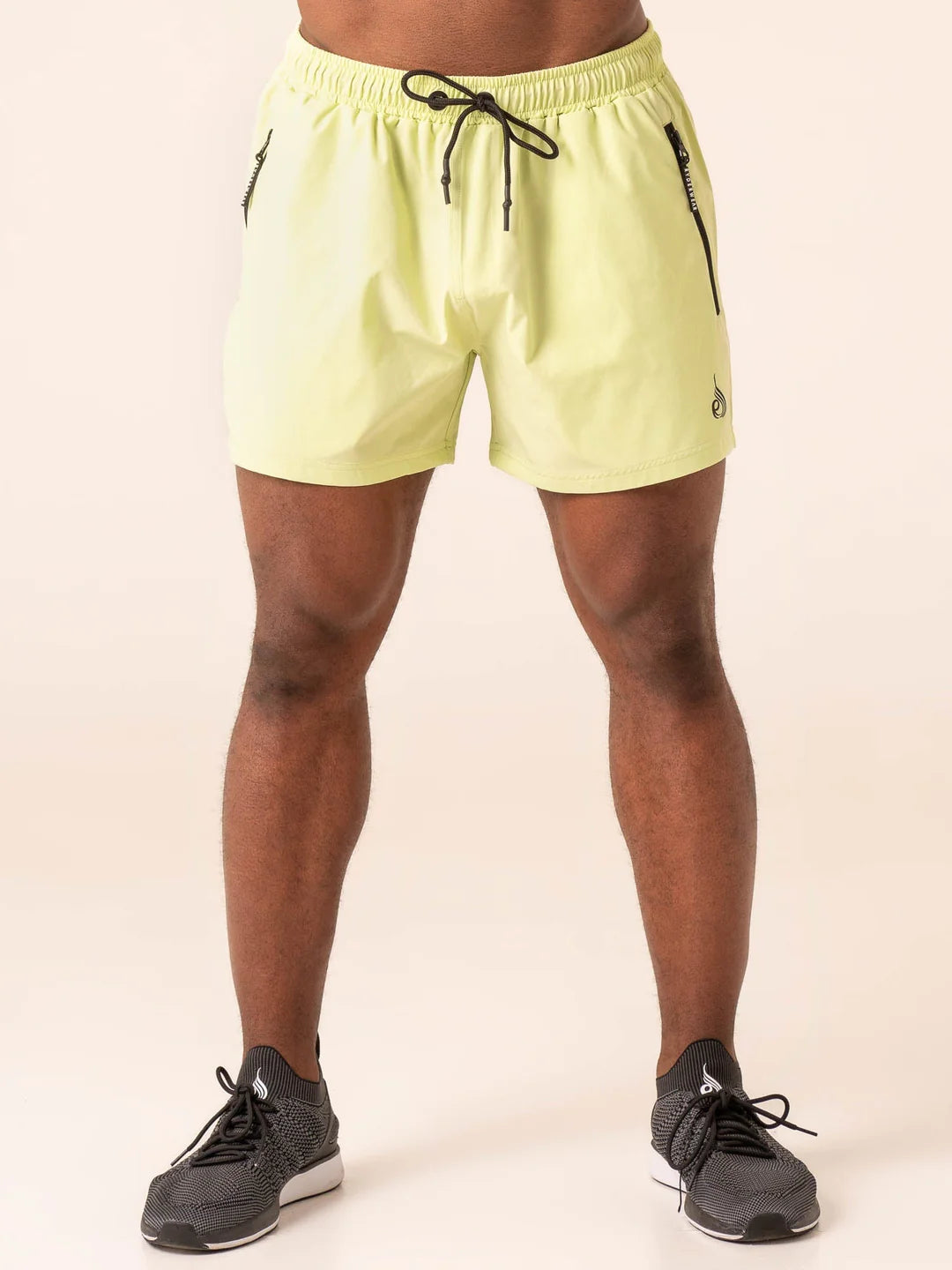 Men's UV - Protection Sports Shorts in Beige for Beach Volleyball and Sun - Exposed SportsRyderwear | Adapt 5" Training Shorts - Lime