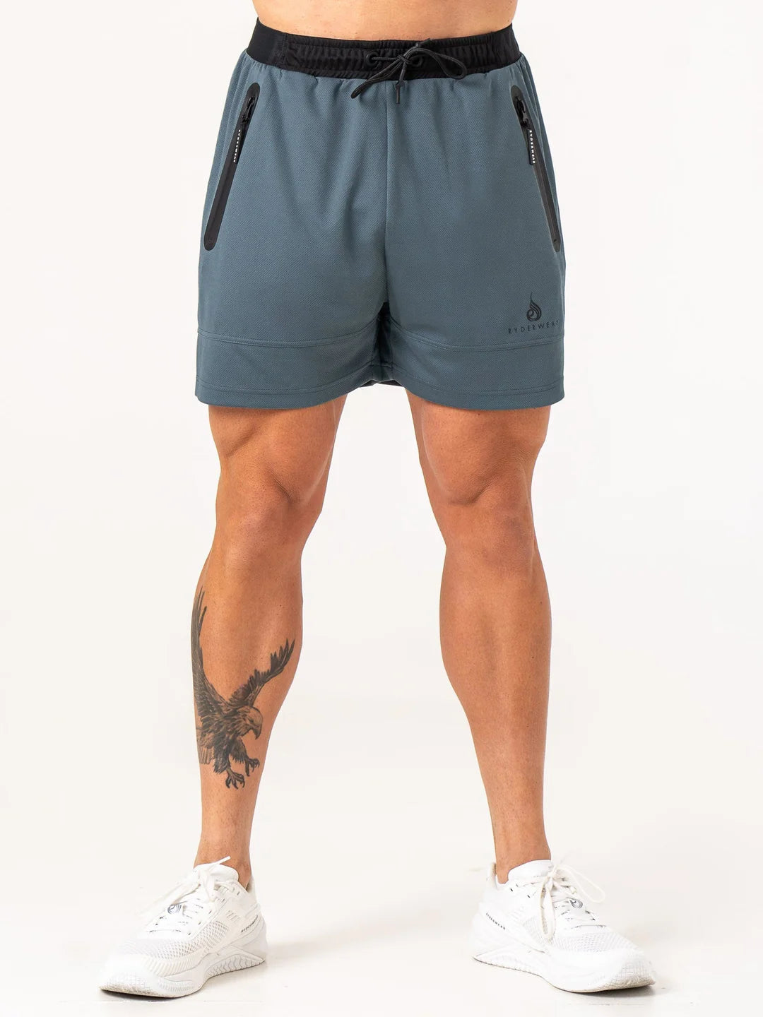 Men's elastic waistband lounge shorts for lazy weekends at homeRyderwear | Energy Mesh Shorts - Petrol