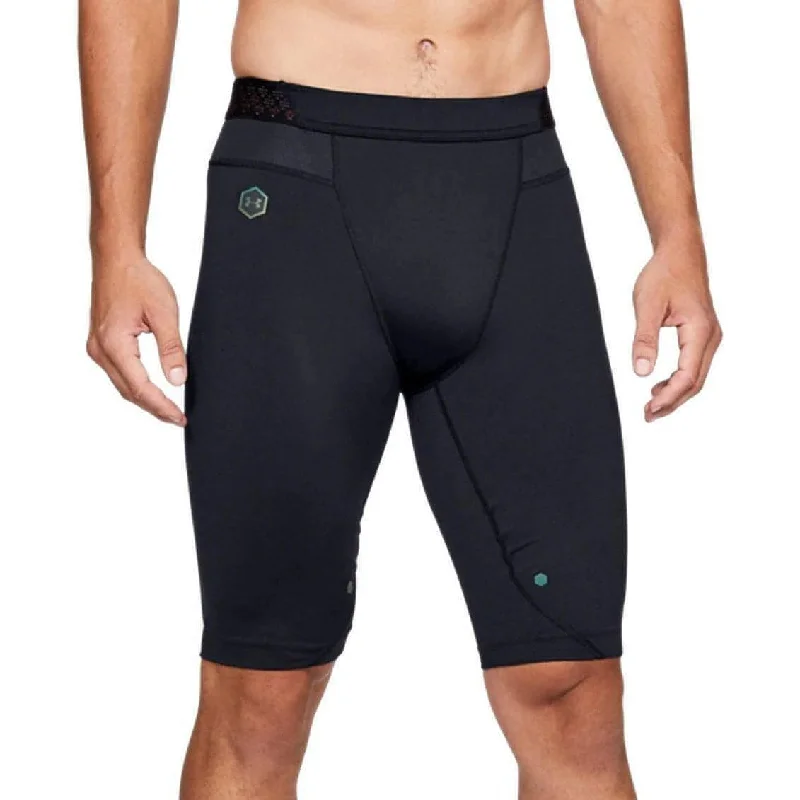 Men's button - fly denim work shorts for durability on the jobUnder Armour Rush HeatGear Surge Mens Short Compression Tights - Black