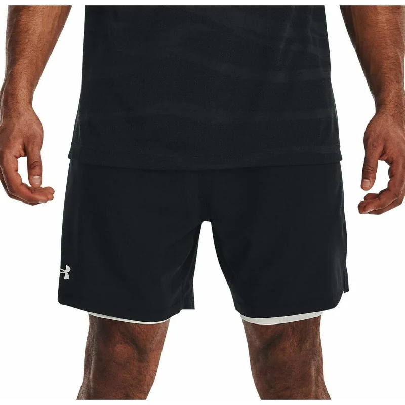 Men's Shorts with Adjustable Waist in Gray for a Custom Fit during Rock ClimbingUnder Armour Vanish Woven 2 In 1 Mens Training Shorts - Black