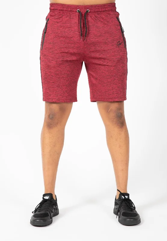 Men's plaid pattern wool blend shorts for a preppy fall styleWenden Track Shorts - Burgundy Red