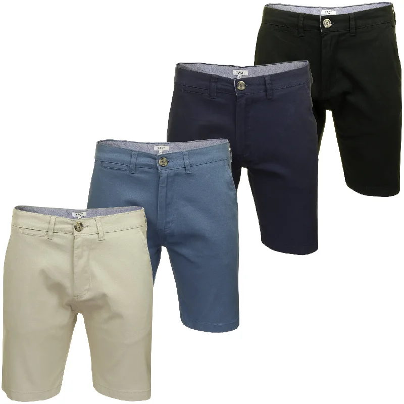 Men's pleated front twill shorts for a classic and sophisticated appearanceXact Mens 9" Classic Fit Stretch Chino Shorts