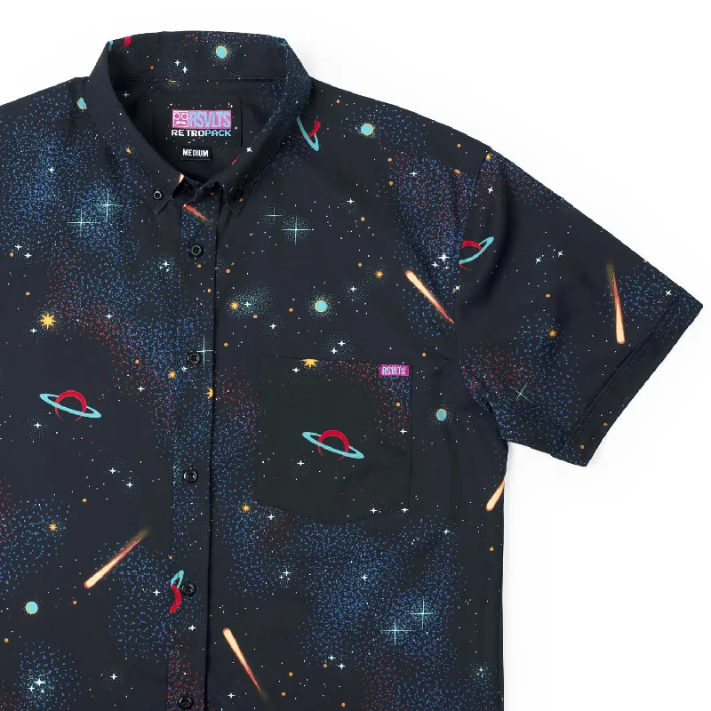 Men Short Sleeve Shirts with Mother - of - Pearl Buttons for a Subtle and Elegant Touch‘80s Retro Pack “Arcade Carpet Strikes Back" – KUNUFLEX Short Sleeve Shirt