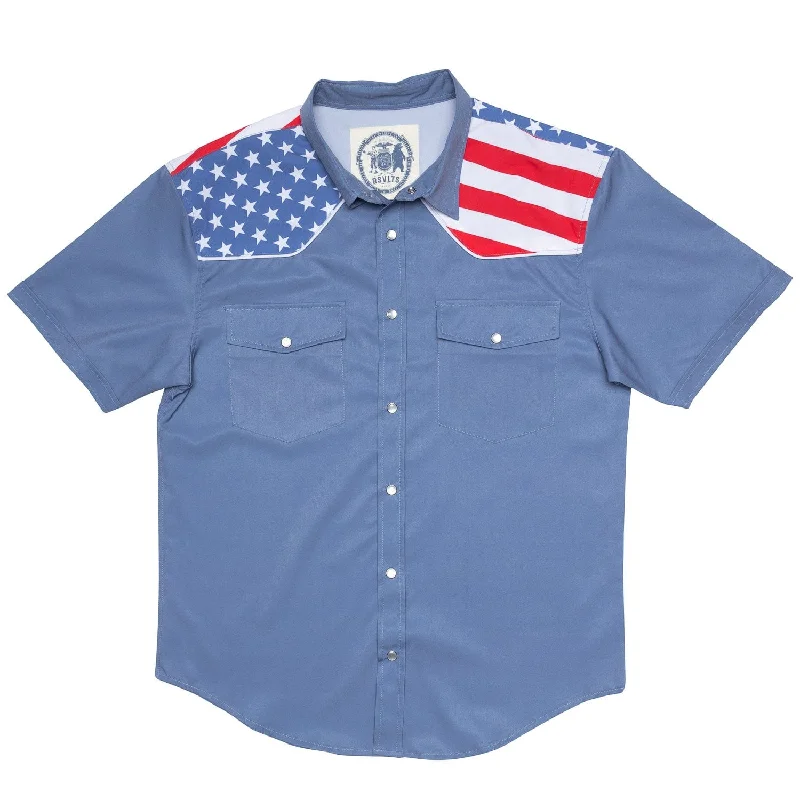 Men Short Sleeve Shirts with Quick - Dry Technology for Outdoor and Active UseAmericana "The Boss" – Roper Short Sleeve