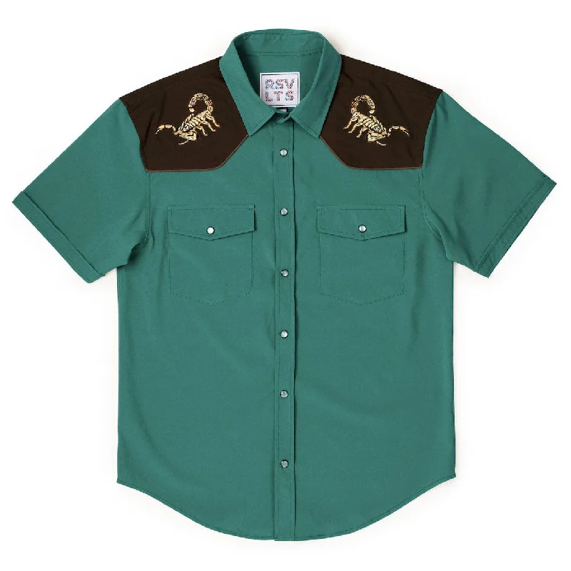 Men Short Sleeve Shirts with Color - Blocked Sections for a Fashion - Forward StatementDesert King – Roper Short Sleeve Shirt