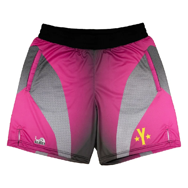 Men's Lightweight Cotton - Blend Sports Shorts in Pink for Jogging in Warm WeatherNight Training Shorts