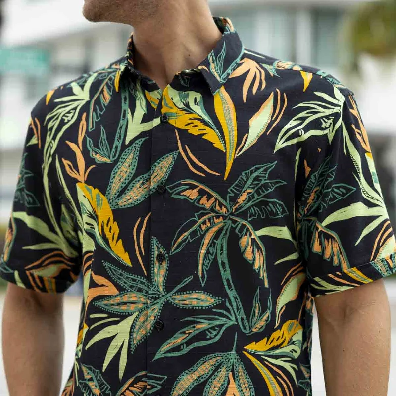 Men Short Sleeve Shirts with Moisture - Wicking Fabric for Active LifestylesWild Jungle – Bamboo Short Sleeve Shirt