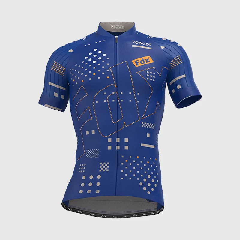 Men Jerseys with Moisture - Wicking Fabric for Athletic PerformanceFdx All Day Blue Men's & Boy's Short Sleeve Summer Cycling Jersey