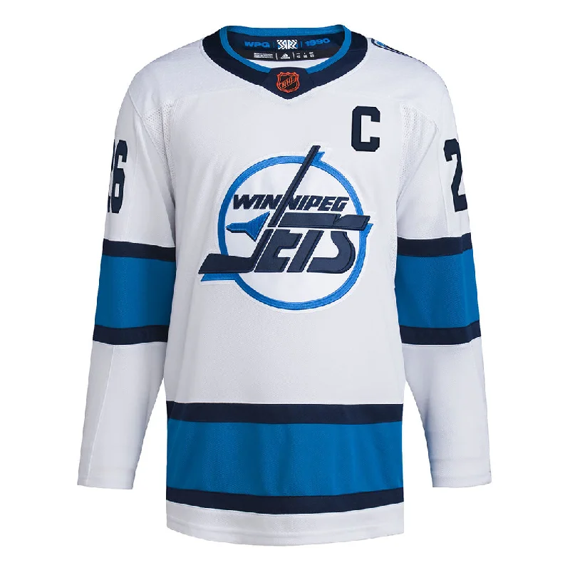 Men Jerseys with Contrast - Color Trim for a Stylish and Distinctive Lookadidas - Men's Winnipeg Jets Blake Wheeler Authentic Reverse Retro Wordmark Jersey (H52253)