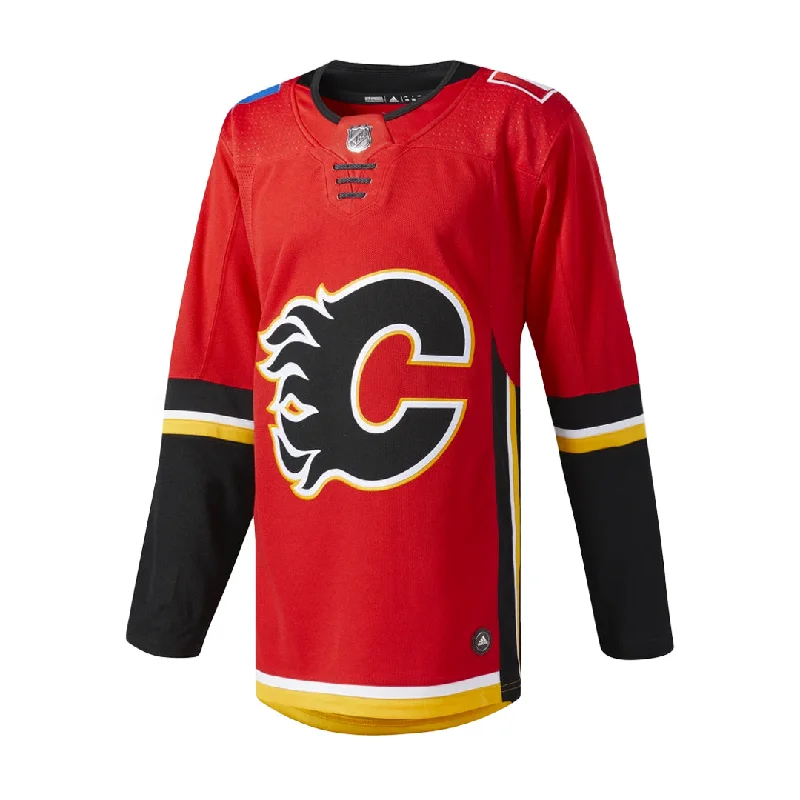 Men Jerseys with Embroidered Team Logos and Player Namesadidas - Men's Calgary Flames Home Authentic Pro Jersey (CA7072)