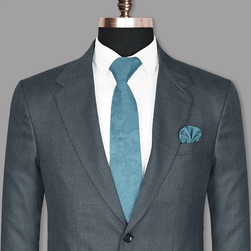 Men Suits in Charcoal Gray for a Timeless and Professional AppearanceAnchor Grey Plaid Wool Rich Blazer