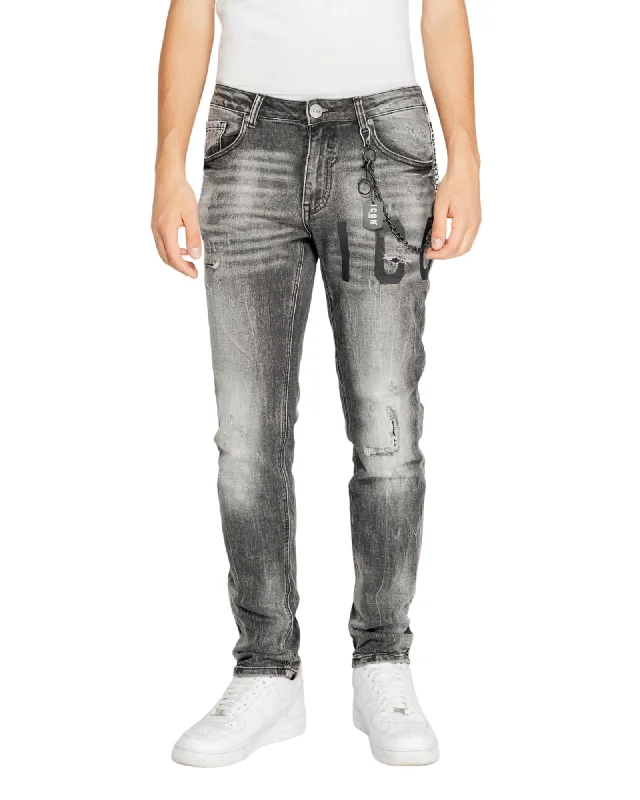 Plus Size Men's Relaxed Fit Jeans with a Tapered Leg for a Laid - Back VibeIcon  Mens Chain Detail Skinny Jeans