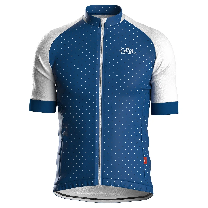 Men Jerseys with Embroidered Team Logos and Player NamesBlue Legacy Men's Cycling Jersey