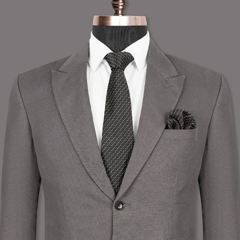 Men Suits with Adjustable Cuffs on Trousers for a Neat FinishBright Grey Premium Cotton Blazer