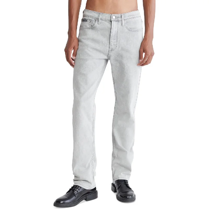 Men's Stretch Jeans with a Moisture - Wicking Lining for Active LifestylesCalvin Klein Mens Mid-Rise Faded Straight Leg Jeans