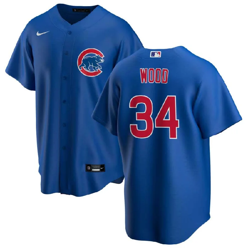 Men Jerseys with Reflective Stripes for Nighttime VisibilityChicago Cubs Kerry Wood Nike Alt Replica Jersey With Authentic Lettering