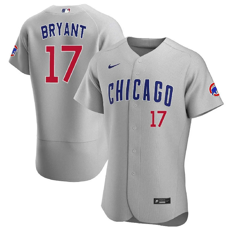 Men Jerseys with Embroidered Patches for Added Detail and StyleChicago Cubs Kris Bryant Nike Road Authentic Jersey