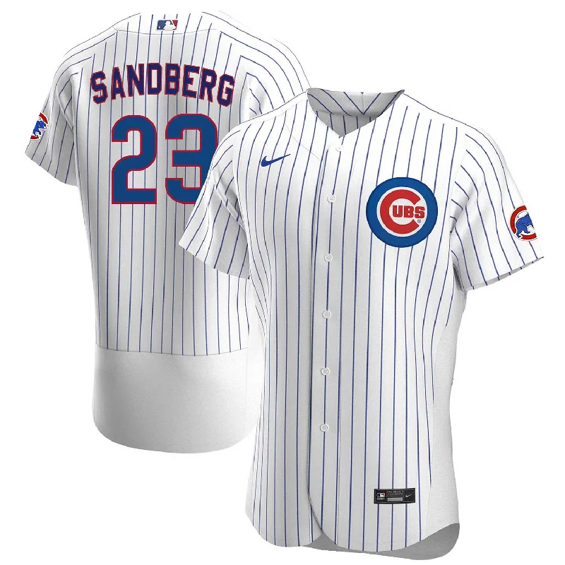 Men Jerseys with Adjustable V - Necklines for a Custom FitChicago Cubs Ryne Sandberg Nike Home Authentic Jersey