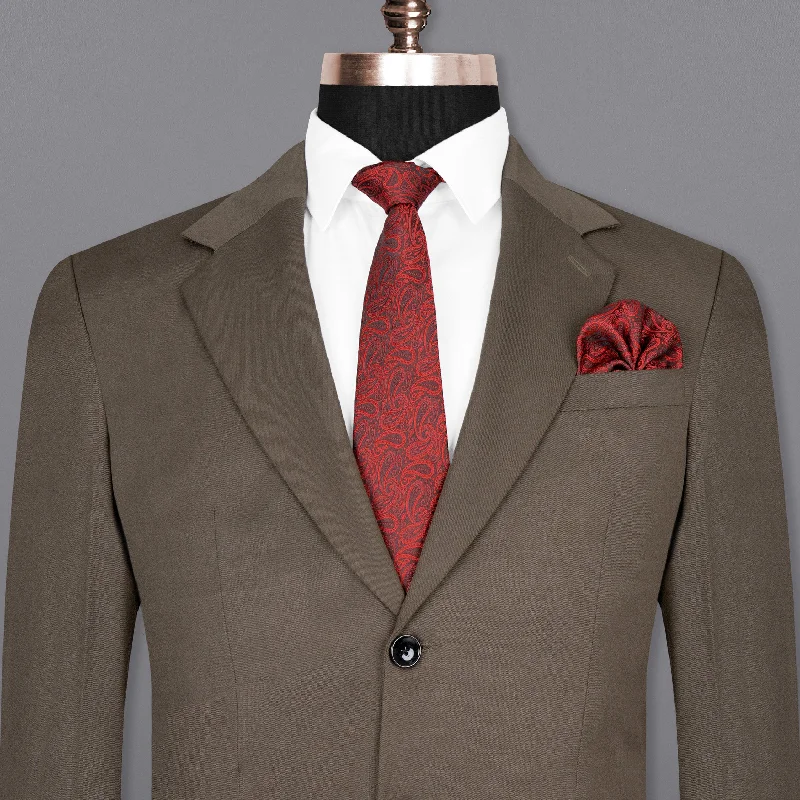 Men Blazers with Buttons Made of Mother - of - Pearl for a Luxurious TouchDon Juan Brown Wool Rich Blazer