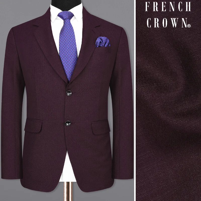 Men Suits with Adjustable Cuffs on Trousers for a Neat FinishEclipse Maroon Single Breasted Blazer