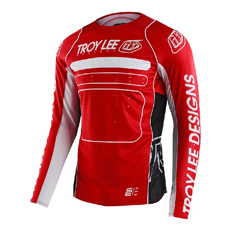 Men Jerseys with Embroidered Patches for Added Detail and StyleSE Pro Jersey Drop In Red