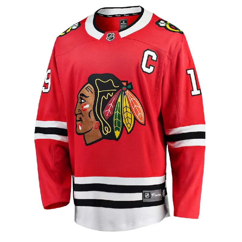 Men Jerseys with Adjustable V - Necklines for a Custom FitFanatics - Men's Chicago Blackhawks Jonathan Toews Breakaway Jersey (879M CBHH H37 T19)