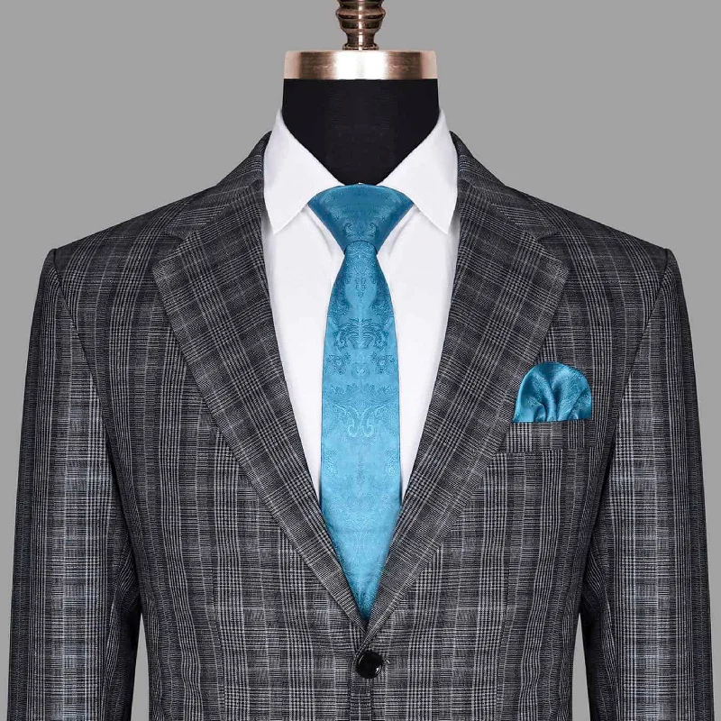 Men Suits in Navy Blue for a Classic and Versatile OptionFossil Grey Plaid Blazer