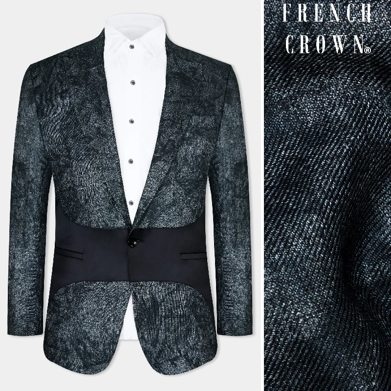 Men Blazers with Embossed Patterns for Added TextureMarengo Gray Textured Single Breasted Designer Blazer