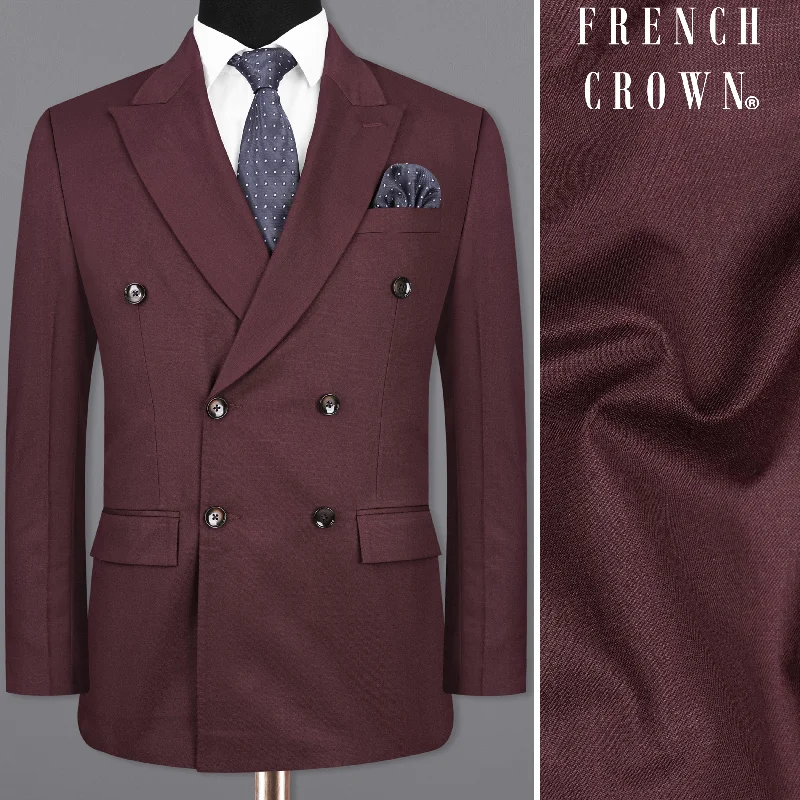 Men Suits with Tapered Trousers for a Sleek and Contemporary LookMatterhorn Maroon Double Breasted Blazer