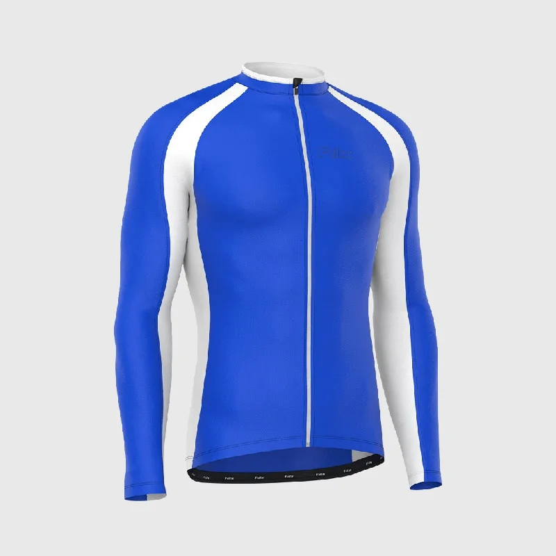 Men Jerseys with Contrast - Color Trim for a Stylish and Distinctive LookFdx Transition Blue Men's & Boy's Long Sleeve Winter Cycling Jersey