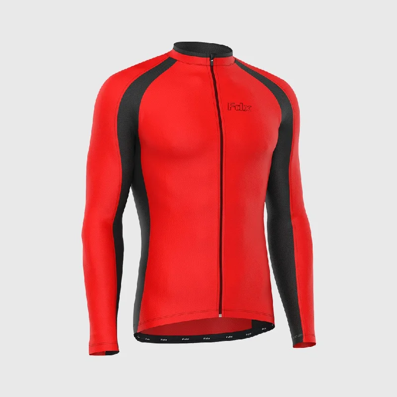 Men Jerseys with Breathable Mesh Panels for Enhanced VentilationFdx Transition Red Men's & Boy's Long Sleeve Winter Cycling Jersey