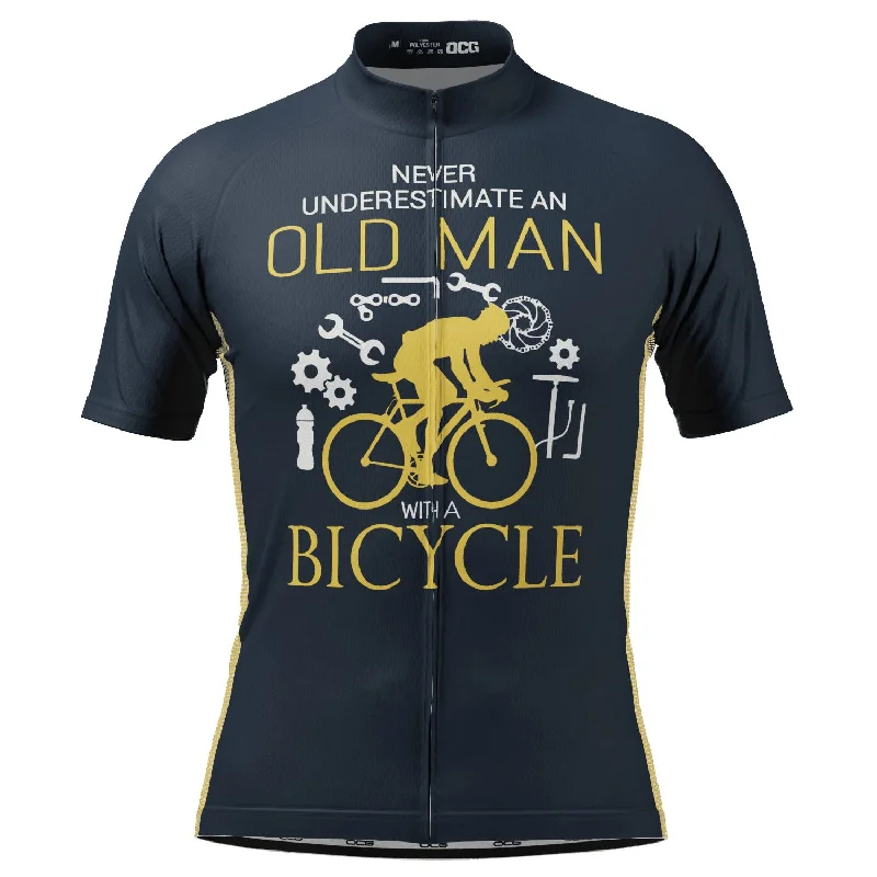 Men Jerseys with Embroidered Team Logos and Player NamesMen's Old Man Bicycle Short Sleeve Cycling Jersey