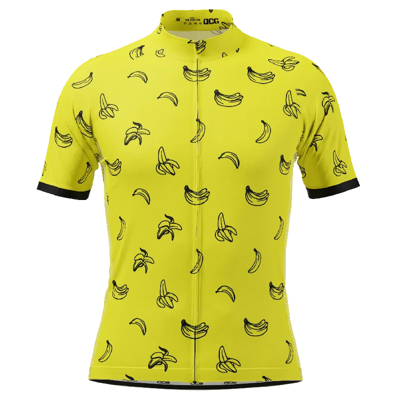 Men Jerseys with Contrast - Color Trim for a Stylish and Distinctive LookMen's Must Be Bananas Short Sleeve Cycling Jersey