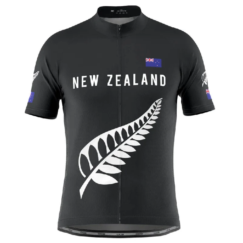 Men Jerseys with Breathable Mesh Panels for Enhanced VentilationMen's New Zealand Silver Fern Pro Cycling Jersey