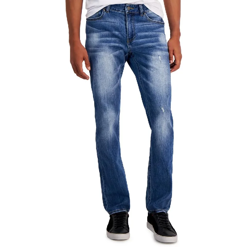 Men's High - Waisted Jeans in a Medium Wash for a Vintage - Style RevivalPaisley & Gray Mens Distressed Medium Wash Slim Jeans